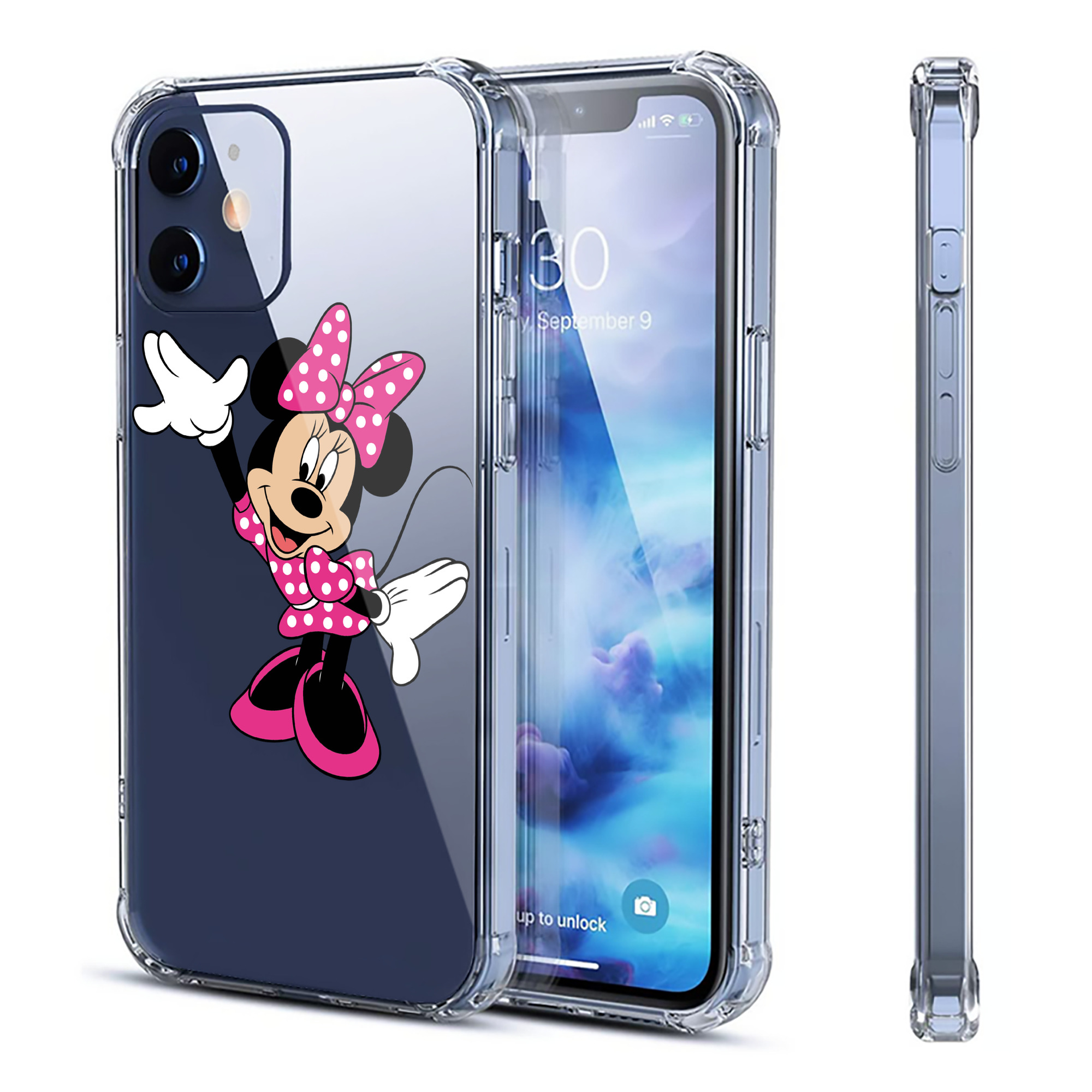 （画像用） ミッキーマウス Mickey Mouse 【iPhone 12シリーズ対応】透明スマホケース（クリアソフトケース）